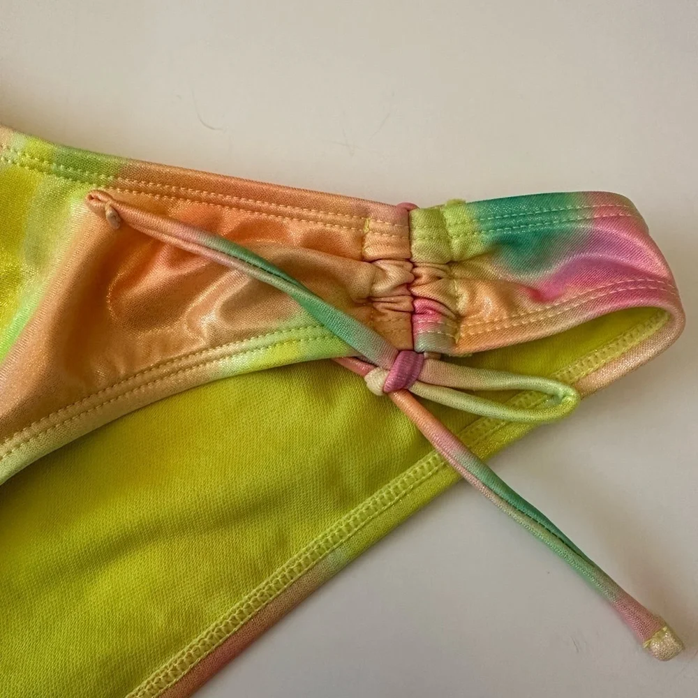 NWT No Boundaries multi color with gold shimmer bikini bottom SzM (7-9) - Picture 3 of 5